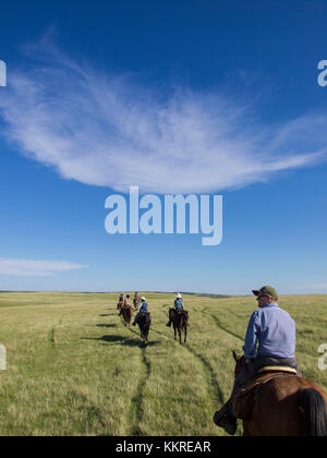 Equitazione su dude ranch Foto Stock