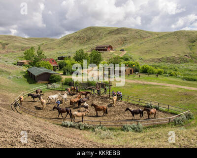 La reata ranch con corral Foto Stock