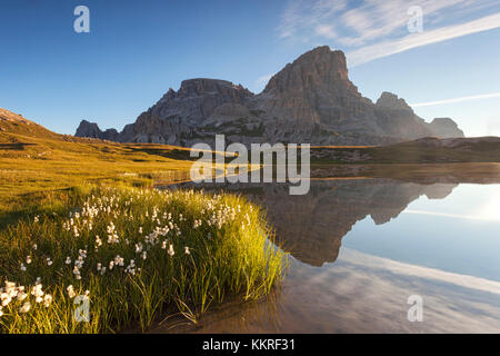 Laghi piani, Dolomiti, Innichen, Alto Adige, Italia Foto Stock