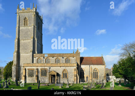 La chiesa di San Barnaba, regina di cammello, somerset home dei mondi più pesante peal di 6 campane Foto Stock