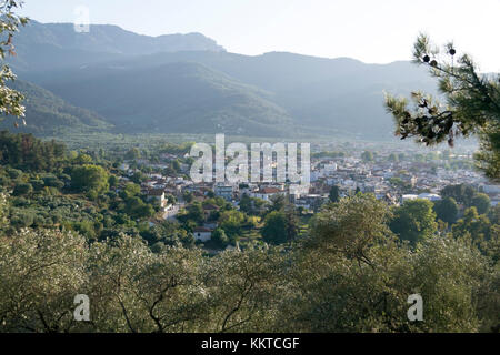 Vista dalla collina più vicina di thasos town Foto Stock