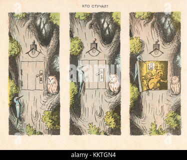 *Rasskazy V kartinkakh* (storie nelle immagini) è un libro illustrato russo pubblicato nel XIX secolo, che offre una rappresentazione visiva di popolari storie e fiabe russe. Foto Stock