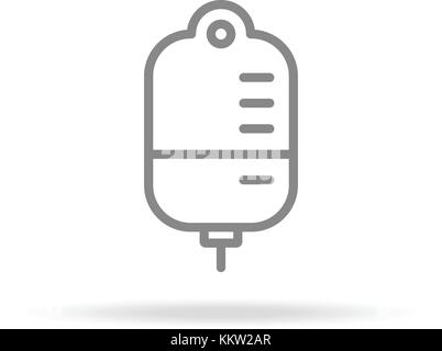 Sacca di sangue, la donazione di sangue icona nella trendy linea sottile isolato in stile su sfondo bianco. medical simbolo per il tuo design, applicazioni, logo, ui. illustrazione vettoriale. Illustrazione Vettoriale