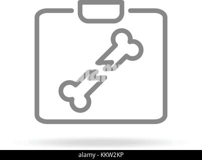 X-ray, radiologia, traumatologia icona nella trendy linea sottile isolato in stile su sfondo bianco. medical simbolo per il tuo design, applicazioni, logo, ui. illustrazione vettoriale. Illustrazione Vettoriale