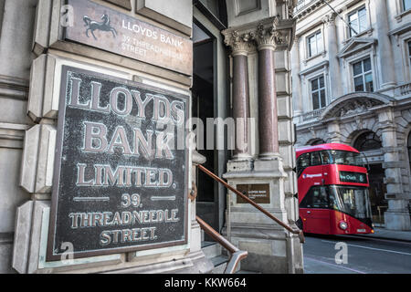 Lloyds Bank Limited, Threadneedle Street, London EC2, Regno Unito Foto Stock