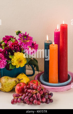 Cassettiera, decorazione autunnale, luminosamente, dettaglio Foto Stock