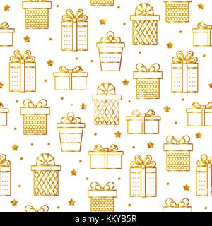 Seamless golden line art doni pattern . Vector . Illustrazione Vettoriale