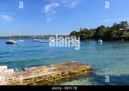 Eremita punto sulla baia di eremita, parte dell'eremo foreshore a piedi, nella Vaucluse, un sobborgo a est di Sydney, Nuovo Galles del Sud, Australia Foto Stock