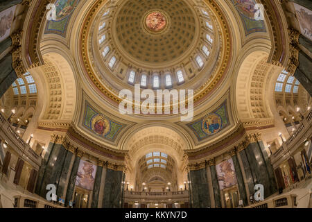 Rotunda del Wisconsin State Capitol di Madison, Wisconsin Foto Stock