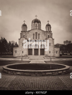 St. sava serbo cattedrale ortodossa su un nuvoloso giorno a Milwaukee nel Wisconsin Foto Stock