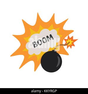 La pop art bomba pow con bolla di speech design Illustrazione Vettoriale