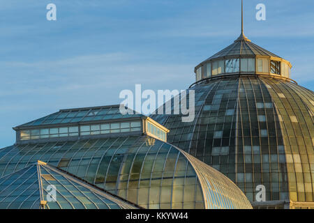 Vista esterna del anna scripps whitcomb conservatory in Belle Isle park, Detroit, Michigan, Stati Uniti d'America Foto Stock