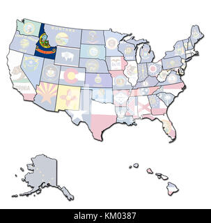 Idaho isolato sulla mappa di stati uniti d'America con i confini di stato Foto Stock