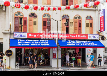 Hawker Chan una stella Michelin restaurant, Smith Street, Chinatown, Singapore Foto Stock