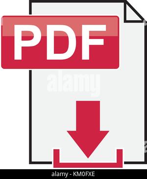 File pdf icona di download su sfondo bianco, vettore illustrazione, eps Illustrazione Vettoriale