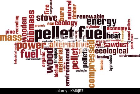 Combustibile in pellet parola concetto cloud. illustrazione vettoriale Illustrazione Vettoriale