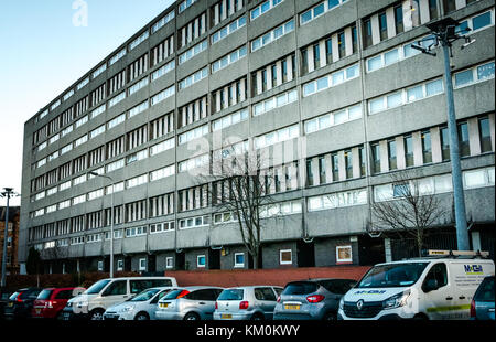 Categoria A elenco cavi Wynd sociale alloggiamento Consiglio blocco di appartamenti, (Banana appartamenti) Trainspotting film location, Leith, Edimburgo, Scozia, Regno Unito Foto Stock