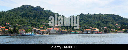 Vista estiva di isola di Lopud, una delle isole Elafiti vicino Dubrovnik, costa dalmata, Mare Adriatico, Croazia, Europa Foto Stock