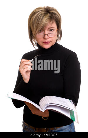 Executive business donna.isolate su sfondo bianco Foto Stock