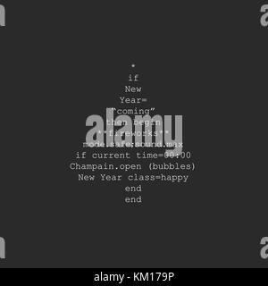 Albero di Natale fatto di codice di programmazione in linguaggio Ruby Illustrazione Vettoriale
