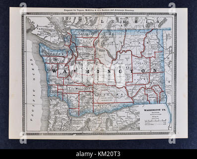 George Cram mappa Antichi dal 1866 Atlas per avvocati e banchieri: Stati Uniti - Washington - Seattle Spokane Olympia Foto Stock