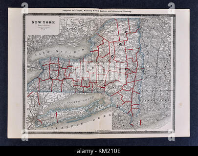 George Cram mappa Antichi dal 1866 Atlas per avvocati e banchieri: Stati Uniti - New York - New York City Albany Buffalo Niagara Falls Siracusa Rochester Foto Stock
