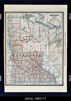 George Cram mappa Antichi dal 1866 Atlas per avvocati e banchieri: Stati Uniti - Minnesota - Minneapolis San Paolo Duluth Foto Stock