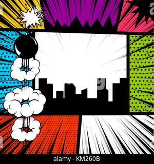 La Pop art fumetto sfondo colorato Illustrazione Vettoriale