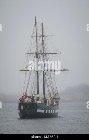 Addestramento alla vela di nave "Fair Jeanne' in Lunenburg, Nova Scotia, Canada. Foto Stock