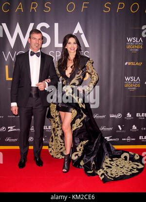 Monaco, Monaco. 2 dicembre 2017. Monaco, Monte Carlo - 02 dicembre 2017: Monaco World Sports Legends Award con Armin Zoeggeler e Lorena Baricalla, fondatrice di Promo Art Monte Carlo Production | utilizzo in tutto il mondo Credit: dpa/Alamy Live News Foto Stock