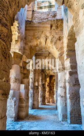 Anfiteatro romano di El Jem, un sito patrimonio mondiale dell'unesco in Tunisia Foto Stock