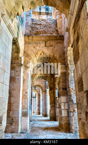 Anfiteatro romano di El Jem, un sito patrimonio mondiale dell'unesco in Tunisia Foto Stock