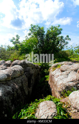 Lan hin taek di Phu hin rong kla parco nazionale in Thailandia Foto Stock