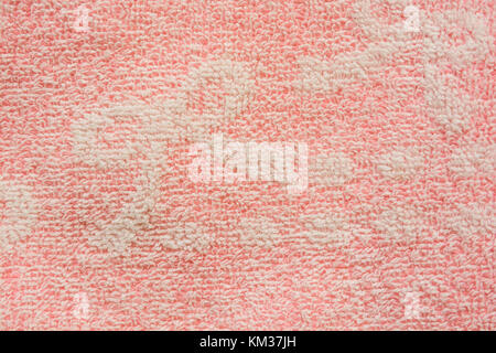 Colore rosa chiaro bagno asciugamani di cotone texture Foto Stock