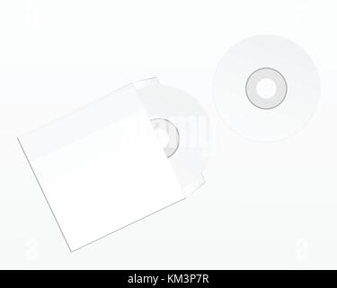 Blank disco compatto isolato su sfondo bianco. Illustrazione Vettoriale