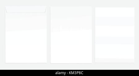Blank buste di carta per il vostro design. vettore modello di buste. Illustrazione Vettoriale