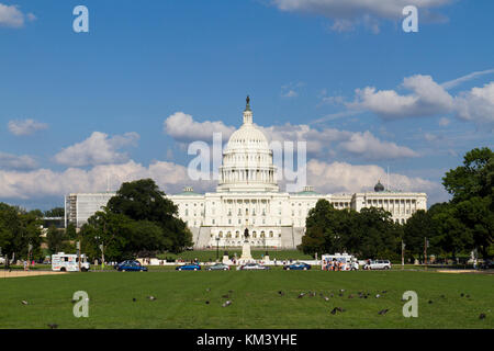 La cupola del Campidoglio degli Stati Uniti, spesso chiamato il Capitol Building, Washington DC, Stati Uniti d'America. Foto Stock