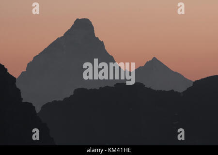 Alba sul Cervino (4478 m) Alpi italiane. Foto Stock