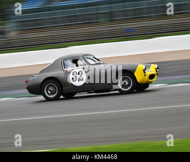 Charles clegg, Christopher clegg, Austin Healey sebring sprite, royal automobile club tourist trophy, vetture storiche, pre-63 le vetture GT, classe di Silverstone Foto Stock