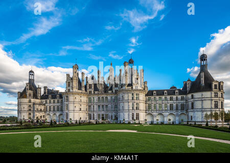 Chateau de Chambord, il più grande castello nella Valle della Loira, Francia Foto Stock