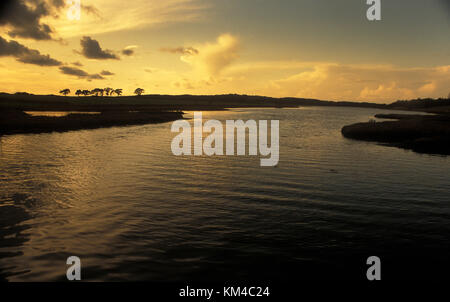 Tramonto, Newtown Riserva Naturale, Isola di Wight Foto Stock