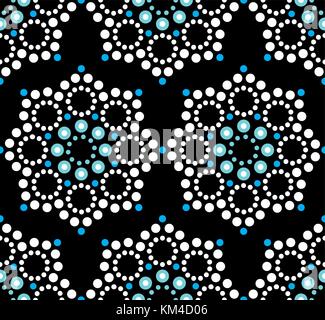 Vettore di seamless pattern dot aborigeno di pittura, mandala design ripetitivo, Australian folk art background Illustrazione Vettoriale