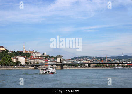 Il Ponte delle catene sul fiume Danubio Budapest Ungheria Foto Stock