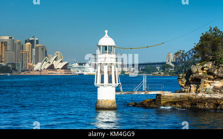 Cremorne Point Lighthouse, Sydney, Nuovo Galles del Sud, Australia. Foto Stock