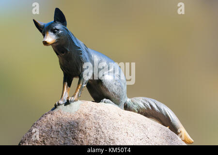 Pomník Lisky Bystrousky (Leos Janacek), Obora, Hukvaldy, Moravskoslezsky kraj, Ceska republika / Smart fox (L. Janasek Opera), Hukvaldy, Repubblica Ceca Foto Stock