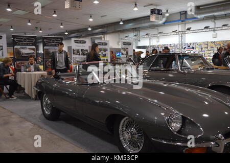 Jaguar D-Type, 1954, Jaguar MK 2, 1959, Jaguar MK IV berlina, 1946, all'auto d'epoca Padova, Italia - ottobre 25 2015 Foto Stock