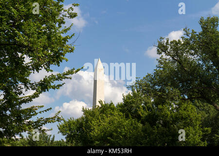 Il Washington Monument, il National Mall di Washington DC, Stati Uniti. Foto Stock