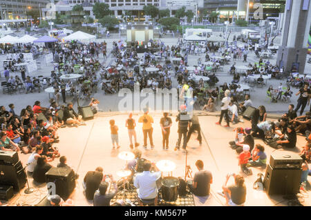 Kids Rock Festival break dancing contest nel centro di Albuquerque, Nuovo Messico Foto Stock