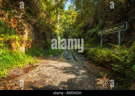 Abbandonato helensburgh stazione ferroviaria e tunnel vicino a Sydney Foto Stock