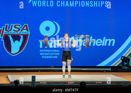 Anaheim, nov 30: 2017 kim sohwa nel sollevamento pesi internazionale federazione campionati del mondo il Nov 30, 2017 a Anaheim Convention Center di Los angele Foto Stock